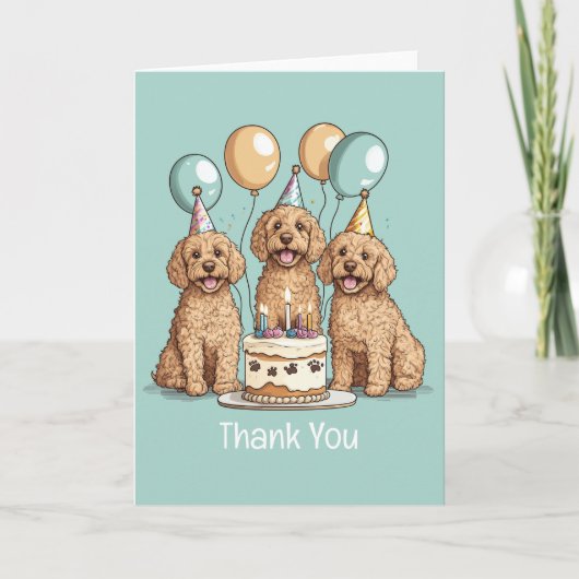 Bedankt Verjaardag Goldendoodle Honden (Voorkant)