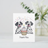 Bedankt Verjaardag Grote Deen Honden Cupcake Briefkaart (Staand voorkant)
