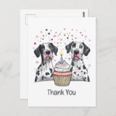 Bedankt Verjaardag Grote Deen Honden Cupcake Briefkaart (Voorkant / Achterkant)