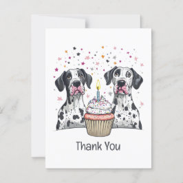 Bedankt Verjaardag Grote Deen Honden Cupcake Briefkaart