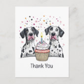 Bedankt Verjaardag Grote Deen Honden Cupcake Briefkaart (Voorkant)