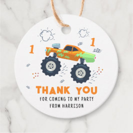 Bedankt Verjaardag Modern Monster Car Trucks Naam Bedankjes Labels