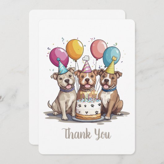 Bedankt Verjaardag Pit Bull Dogs (Voorkant / Achterkant)