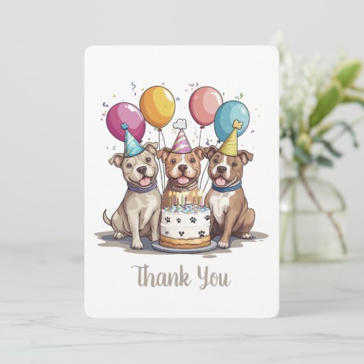 Bedankt Verjaardag Pit Bull Dogs (Staand voorkant)