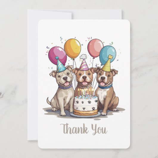 Bedankt Verjaardag Pit Bull Dogs (Voorkant)
