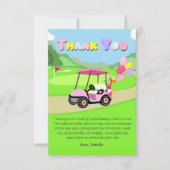 Bedankt Verjaardag Polka Dot Pink Girly Golf (Voorkant)