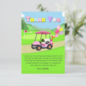 Bedankt Verjaardag Polka Dot Pink Girly Golf (Staand voorkant)