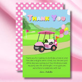 Bedankt Verjaardag Polka Dot Pink Girly Golf