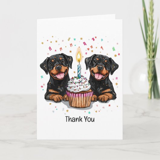 Bedankt Verjaardag Rottweiler Honden (Voorkant)