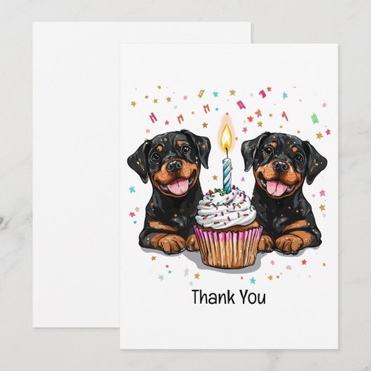 Bedankt Verjaardag Rottweiler Honden (Voorkant / Achterkant)