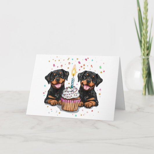 Bedankt Verjaardag Rottweiler Honden (Voorkant)