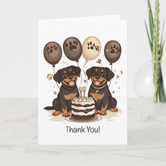 Bedankt Verjaardag Rottweiler Honden (Voorkant)