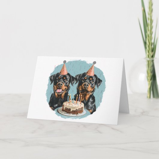 Bedankt Verjaardag Rottweiler Honden (Voorkant)