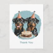 Bedankt Verjaardag Rottweiler Honden Briefkaart (Voorkant)