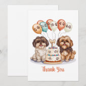 Bedankt Verjaardag Shih Tzu Dogs Verjaardagstaart (Voorkant / Achterkant)