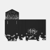 Bedankt Verjaardag Silver Glitter Confetti Zwart Bedankdoosjes (Uitgevouwen)