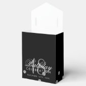 Bedankt Verjaardag Silver Glitter Confetti Zwart Bedankdoosjes (Geopend)