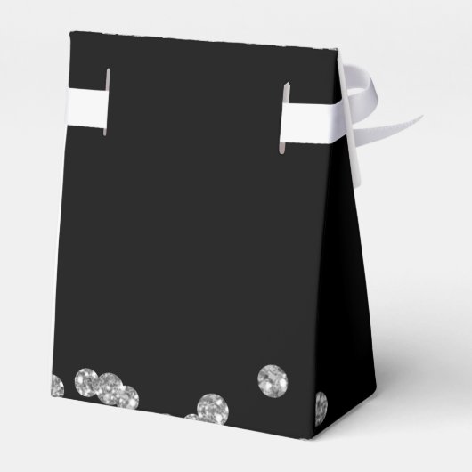 Bedankt Verjaardag Silver Glitter Confetti Zwart Bedankdoosjes (Achterkant)