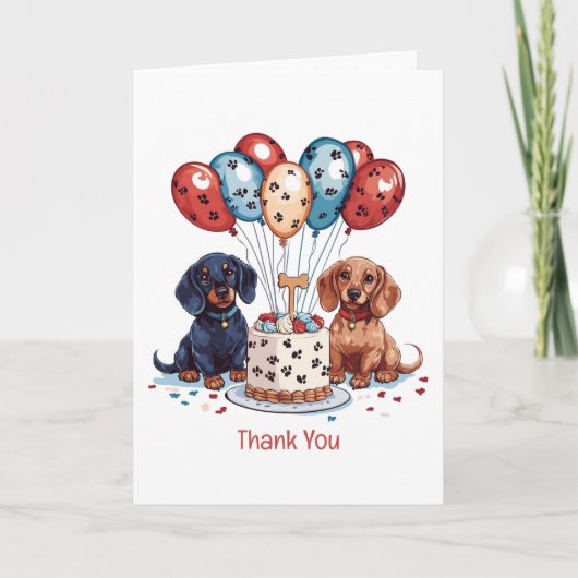 Bedankt Verjaardag teckel honden (Voorkant)