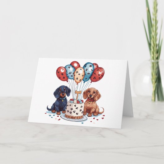Bedankt Verjaardag teckel honden (Voorkant)