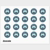 Bedankt Verjaardags Videospel | Gamecontroller Ronde Sticker (Vel)