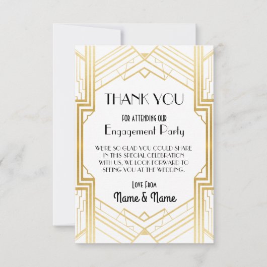 Bedankt Verloving Wedding 1920s Kaarten van de Par (Voorkant)