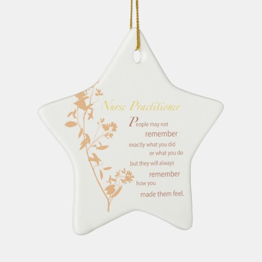 Bedankt verpleegkundige, bruin keramisch ornament (Rechts)