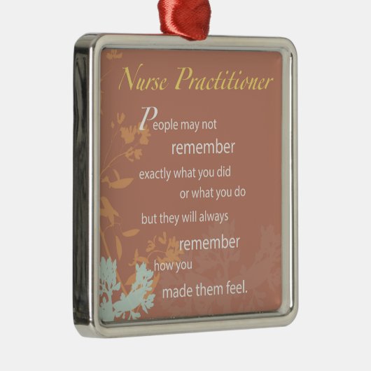Bedankt verpleegkundige, bruin metalen ornament (Rechts)