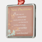 Bedankt verpleegkundige, bruin metalen ornament (Links)