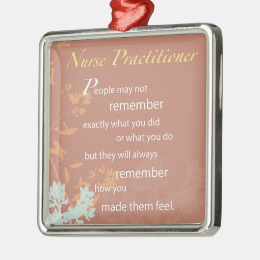 Bedankt verpleegkundige, bruin metalen ornament (Links)
