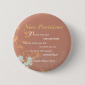 Bedankt verpleegkundige, bruin ronde button 5,7 cm (Voorkant)