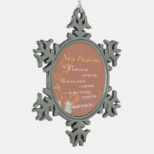 Bedankt verpleegkundige, bruin tin sneeuwvlok ornament (Links)