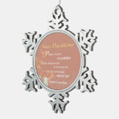 Bedankt verpleegkundige, bruin tin sneeuwvlok ornament (Rechts)