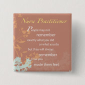 Bedankt verpleegkundige, bruin vierkante button 5,1 cm (Voorkant)