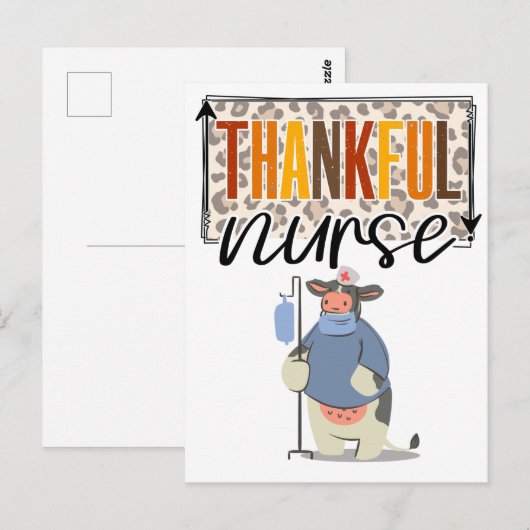Bedankt verpleegster voor de Thanksgiving van scha Briefkaart (Voorkant / Achterkant)