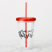 Bedankt verpleegsters | Fancy script Acryl Drinkbeker (Voorkant)