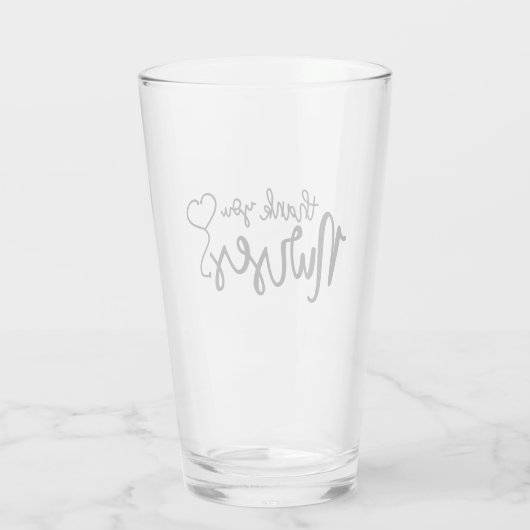 Bedankt verpleegsters | Fancy script Glas (Achterkant)