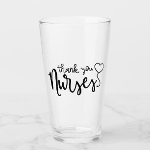 Bedankt verpleegsters Fancy script Glas