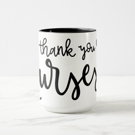 Bedankt verpleegsters | Fancy script Mok (Midden)