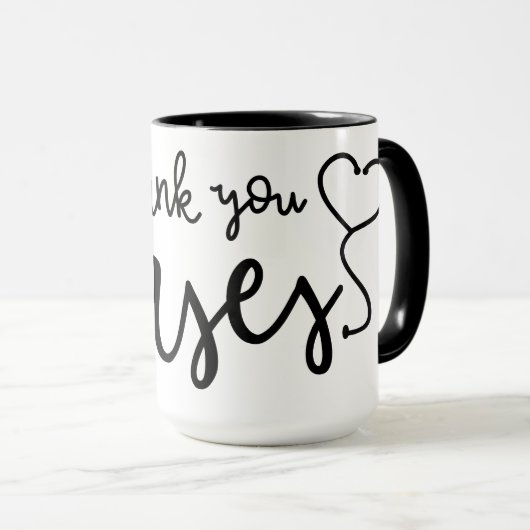 Bedankt verpleegsters | Fancy script Mok (Voorkant rechts)