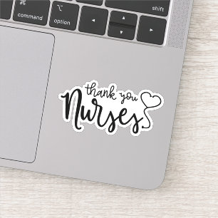 Bedankt verpleegsters   Fancy script Sticker