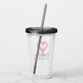 Bedankt verpleegsters | Rood hart Acryl Drinkbeker (Achterkant)