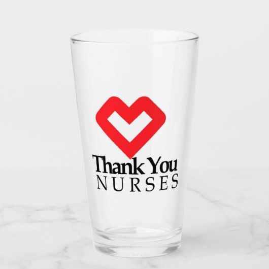 Bedankt verpleegsters | Rood hart Glas (Voorkant)