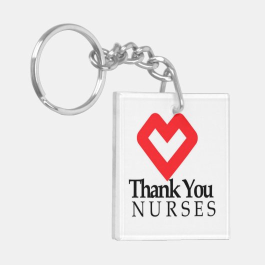 Bedankt verpleegsters | Rood hart Sleutelhanger (Voorkant Links)