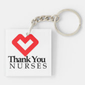 Bedankt verpleegsters | Rood hart Sleutelhanger (Achterkant)