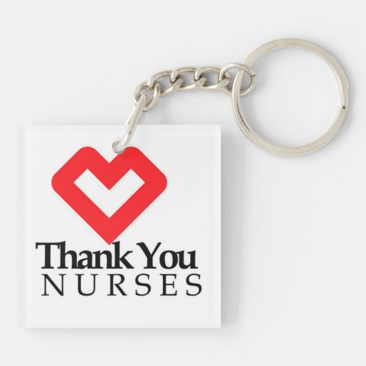 Bedankt verpleegsters | Rood hart Sleutelhanger (Achterkant)