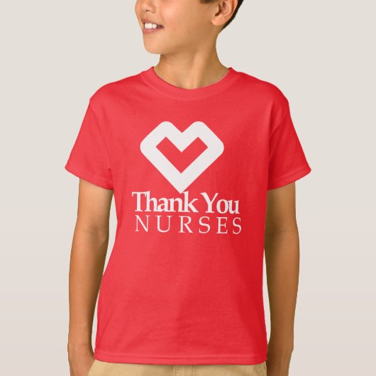 Bedankt verpleegsters | Rood hart T-shirt (Voorkant)