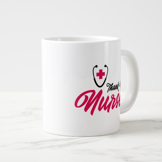 Bedankt verpleegsters | Roze Grote Koffiekop (Voorkant rechts)