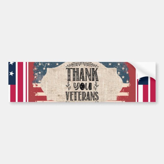 Bedankt Veteranen Bumpersticker (Voorkant)