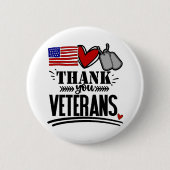 Bedankt Veteranen Knop Ronde Button 5,7 Cm (Voorkant)